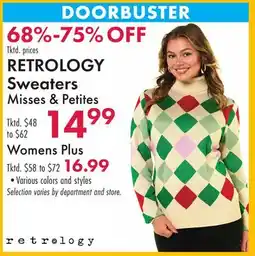 Boscov's RETROLOGY Sweaters offer