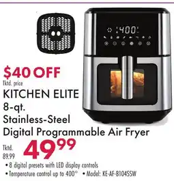Boscov's KITCHEN ELITE 8-qt. Stainless-Steel Digital Programmable Air Fryer offer
