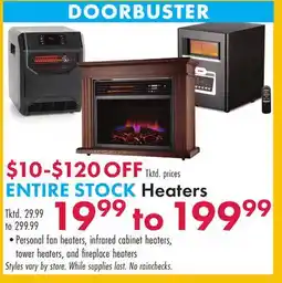 Boscov's ENTIRE STOCK Heaters offer
