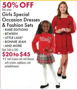 Boscov's Girls Special Occasion Dresses & Fashion Sets offer