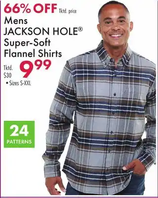 Boscov's Mens JACKSON HOLE Super-Soft Flannel Shirts offer