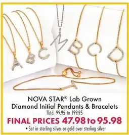 Boscov's NOVA STAR Lab Grown Diamond Initial Pendants & Bracelets offer