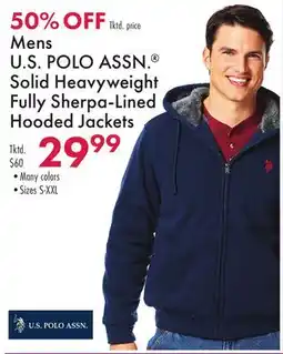 Boscov's Mens U.S POLO ASSN. Solid Heavyweight Fully Sherpa-Lined Hooded Jackets offer