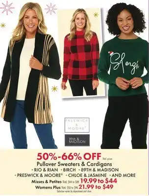 Boscov's Pullover Sweaters & Cardigans offer