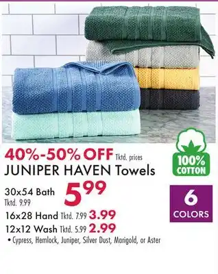 Boscov's JUNIPER HAVEN Towels offer