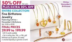 Boscov's Fine Birthstone Jewelry offer