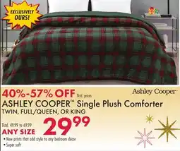 Boscov's ASHLEY COOPER Single Plush Comforter offer