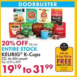 Boscov's ENTIRE STOCK KEURIG K-Cups offer