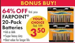 Boscov's FARPOINT 20-Pack Batteries offer