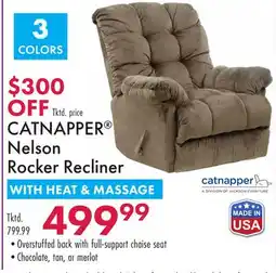 Boscov's CATNAPPER Nelson Rocker Recliner WITH HEAT & MASSAGE offer
