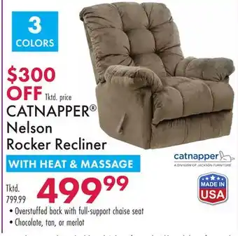 Boscov's CATNAPPER Nelson Rocker Recliner WITH HEAT & MASSAGE offer