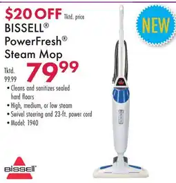 Boscov's BISSELL PowerFresh Steam Mop offer