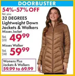 Boscov's 32 DEGREES Lightweight Down Jackets & Walkers Misses Jacket offer