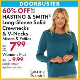 Boscov's HASTING & SMITH Long-Sleeve Solid Crewnecks & V-Necks offer