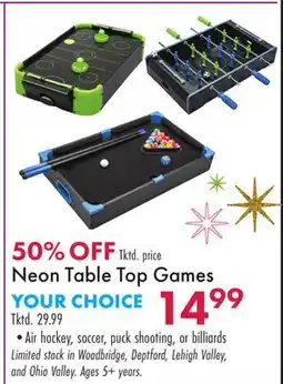 Boscov's Neon Table Top Games offer