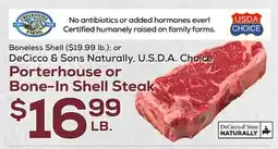 DeCicco & Sons Porterhouse or Bone-In Shell Steak offer