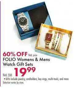 Boscov's FOLIO Womens & Mens Watch Gift Sets offer
