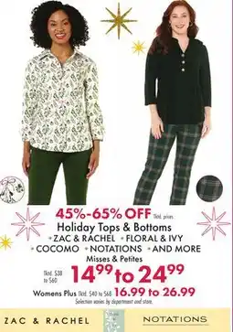 Boscov's Holiday Tops & Bottoms offer