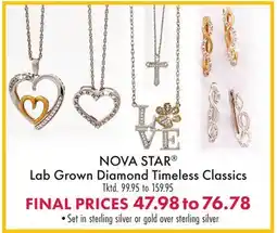 Boscov's NOVA STAR Lab Grown Diamond Timeless Classics offer