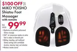 Boscov's MIKO YOISHO Shiatsu Foot Massager with remote offer