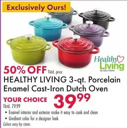 Boscov's HEALTHY LIVING 3-qt. Porcelain Enamel Cast-Iron Dutch Oven offer