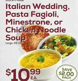 DeCicco & Sons Italian Wedding, Pasta Fagioli, Minestrone, or Chicken Noodle Soup offer