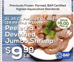 DeCicco & Sons Peeled & Deveined Jumbo Shrimp offer