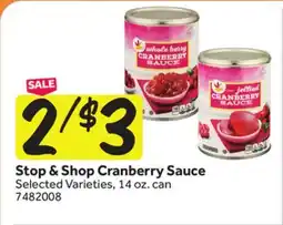 Stop&Shop Stop & Shop Cranberry Sauce offer