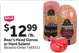 Stop&Shop Boar's Head Genoa or Hard Salami offer