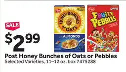Stop&Shop Post Honey Bunches of Oats or Pebbles offer