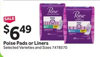 Stop&Shop Poise Pads or Liners offer