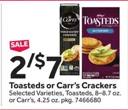 Stop&Shop Toasteds or Carr's Crackers offer