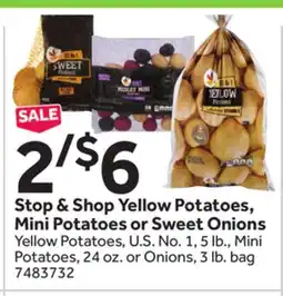 Stop&Shop Stop & Shop Yellow Potatoes, Mini Potatoes or Sweet Onions offer