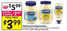 Stop&Shop Hellmann's Mayonnaise offer