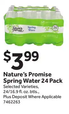Stop&Shop Nature's Promise Spring Water offer