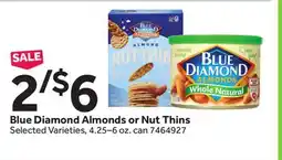 Stop&Shop Blue Diamond Almonds or Nut Thins offer