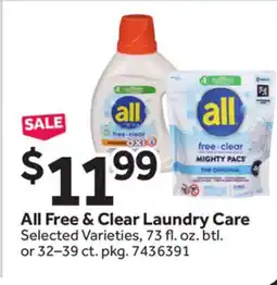 Stop&Shop All Free & Clear Laundry Care offer