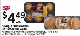 Stop&Shop Giorgio Mushrooms or Portabella Caps offer