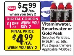 Stop&Shop Vitaminwater, Smartwater or Gold Peak offer