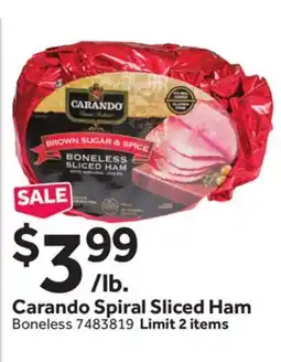 Stop&Shop Carando Spiral Sliced Ham offer