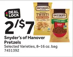 Stop&Shop Snyder's of Hanover Pretzels offer