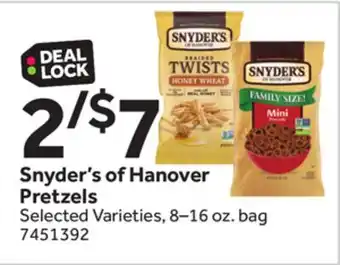 Stop&Shop Snyder's of Hanover Pretzels offer