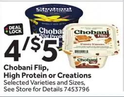 Stop&Shop Chobani Flip, High Protein or Creations offer