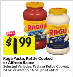 Stop&Shop Ragú Pasta, Kettle Cooked or Alfredo Sauce offer