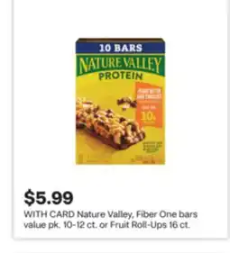 CVS Nature Valley, Fiber One bars value pk. 10-12 ct. or Fruit Roll-Ups 16 ct offer