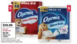 CVS Charmin ultra bathroom tissue 12 mega rolls offer