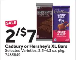 Stop&Shop Cadbury or Hershey's XL Bars offer