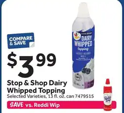 Stop&Shop Stop & Shop Dairy Whipped Topping offer