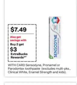 CVS Sensodyne, Pronamel or Parodontax toothpaste offer