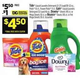 Dollar General Tide or Gain or Downy or Bounce offer